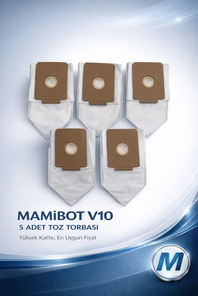 MAMİBOT V10 ŞARJLI SÜPÜRGE 5’Lİ HİJYEN TOZ TORBASI SETİ ürün görseli 1