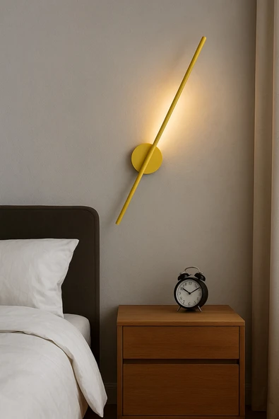 Modern Pilli Aplik Tak Çalıştır Kablosuz Ledli Aplik Eskitme Gold Pil Dahildir 70cm ürün görseli 1