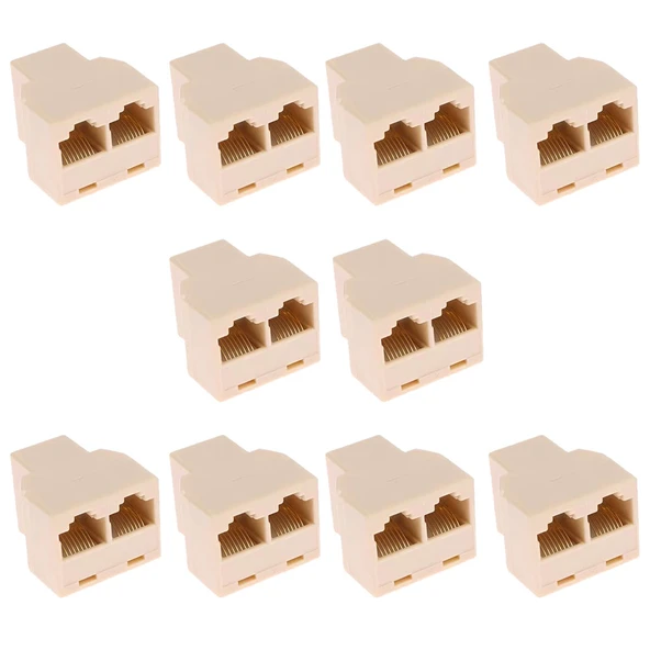 RJ45 CAT5 CAT6 1giriş 2 çıkış splitter rj45 internet çoklayıcı 10'lu set ürün görseli 1