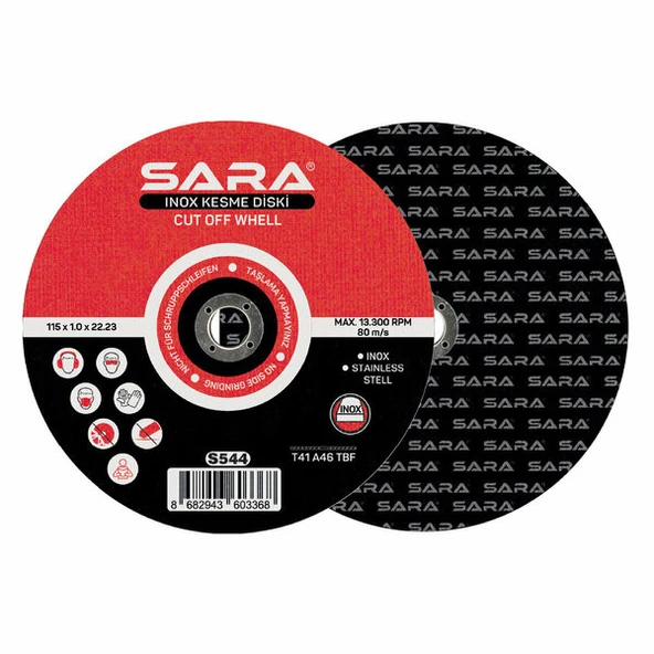 SARA S544 Profesyonel Inox Kesme Diski - 115 mm ürün görseli 1