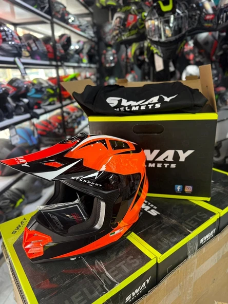 SWAY SW 618 STARDUST ORANGE ÇOCUK KASKI ürün görseli 1