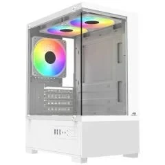 PowerBoost M5001W 500W 3*12cm Rainbow Fan USB 3.0 Seaview MATX Gaming Beyaz Kasa ürün görseli 1