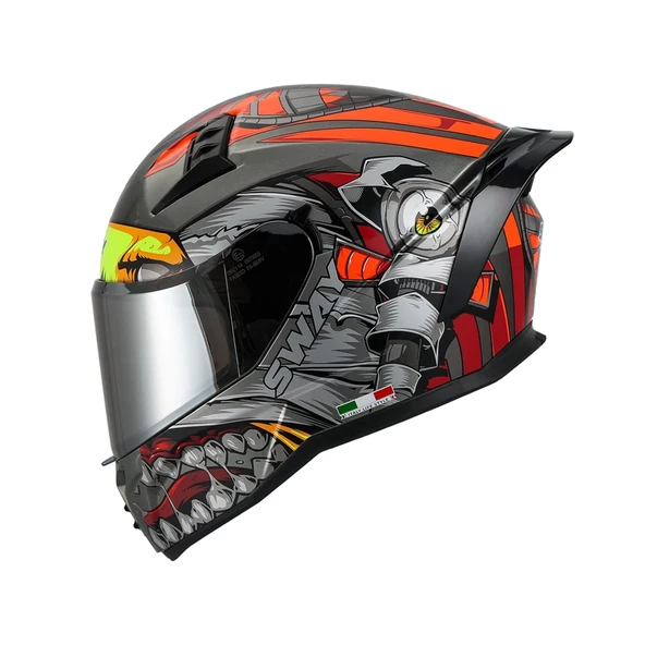 SWAY 869 VENO KASK RED GREY BLACK - KIRMIZI GRAFİK - XL ürün görseli 1