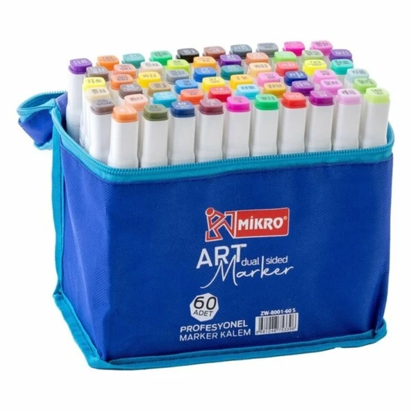 Mikro Çift Uçlu Fosforlu Kalem Art Marker 60 Renk ürün görseli 1