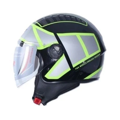 KASK ÇENESİZ 230 ECE BELGELİ- SİYAH SARI GRAFİK SİYAH - SARI ürün görseli 1