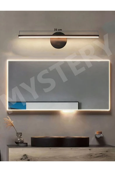 Siyah Banyo Duvar Ayna Tablo Koridor Cafe Hotel Aydınlatması Led Flüt Aplik Günışığı ürün görseli 1