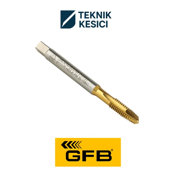 GFB HSS Titanyum Düz Makine Kılavuzu 1/2 x 12 (UNC) ürün görseli 1