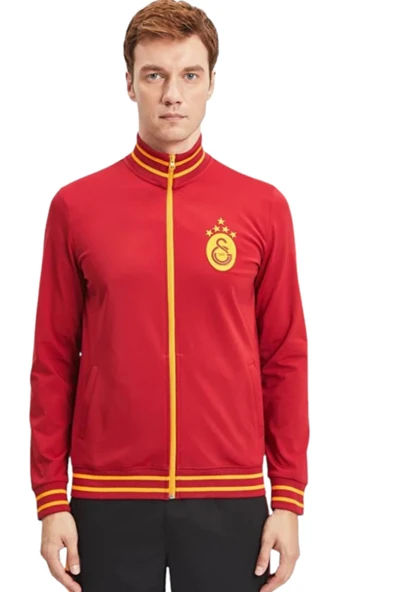 Galatasaray Orijinal Lisanslı Dik Yaka 5 Yıldızlı Fermuarlı Erkek Sweat ürün görseli 1