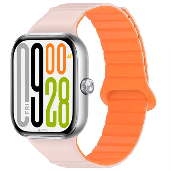 Redmi Watch 5 Uyumlu Kordon Yumuşak Silikon Kordon Güçlü Manyetik Strap Kayış  Pembe ürün görseli 1