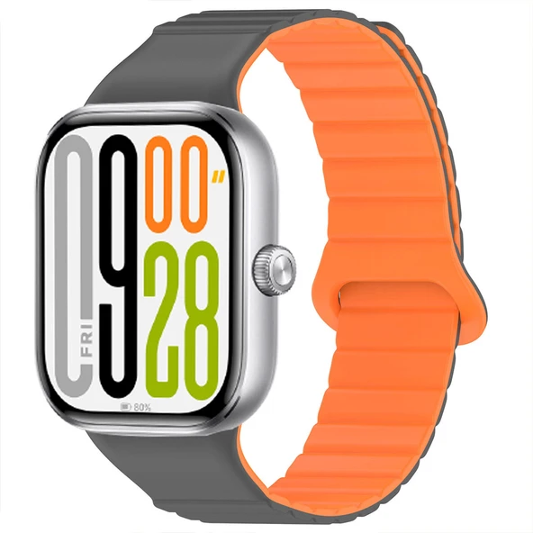 Redmi Watch 5 Uyumlu Kordon Yumuşak Silikon Kordon Güçlü Manyetik Strap Kayış  Gri ürün görseli 1