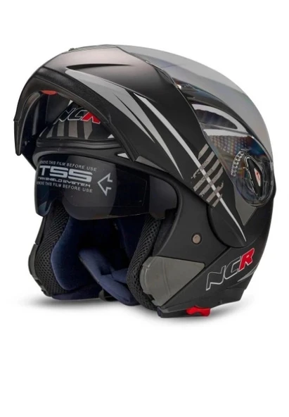 MOTOR KASK ÇENE AÇILIR GÖZLÜKLÜ NCR - 158 - MONSTER SİYAH MONSTER SİYAH ürün görseli 1