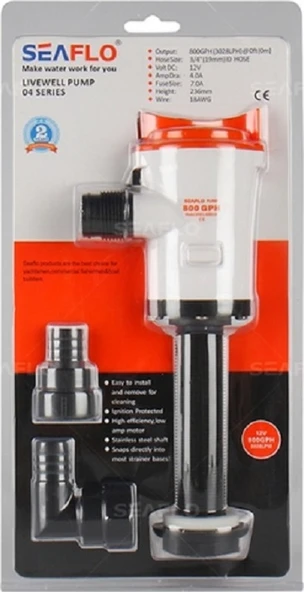 Tekne Livar Pompası. Seaflo. 800gph. Dikey. 12v ürün görseli 1