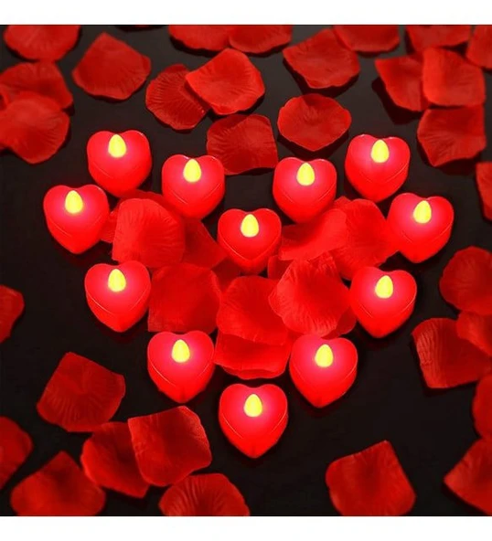 12 Adet Kalpli Led Mum Tealight Mum Kırmızı Işık Pilli Piller Dahil ürün görseli 1