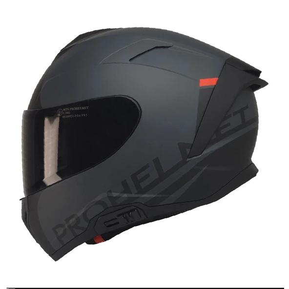 KUZEYMOTOR MTS X340 THUNDER MAT SİYAH-GRİ-KIRMIZI FULLFACE KASK (SİYAH CAMLI) ürün görseli 1