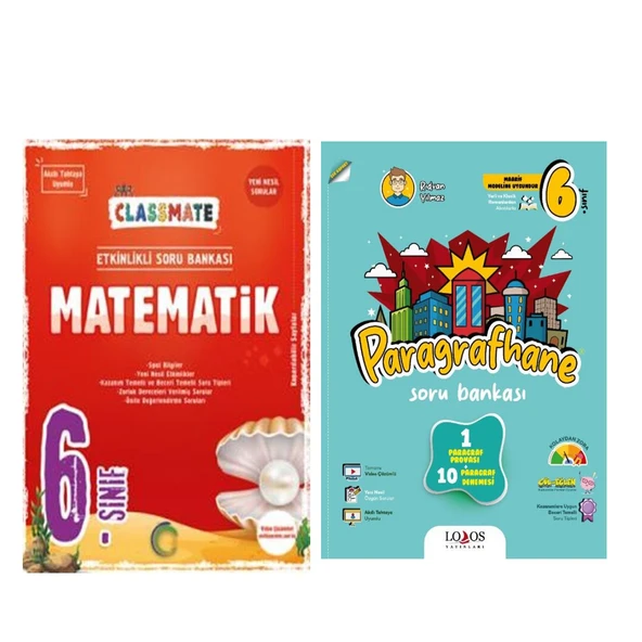 Okyanus Yayınları 6. Sınıf Classmate Matematik ve Lodos Paragrafhane Soru Bankası Seti 2 Kitap ürün görseli 1