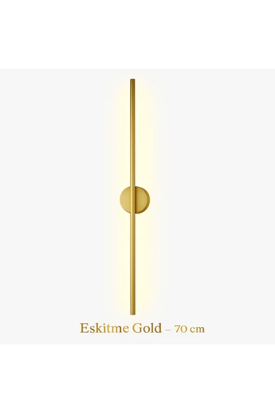 Modern Pilli Aplik Tak Çalıştır Kablosuz Ledli Aplik Eskitme Gold Pil Dahildir 70cm ürün görseli 1