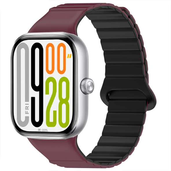 Redmi Watch 5 Uyumlu Kordon Yumuşak Silikon Kordon Güçlü Manyetik Strap Kayış  Mürdüm ürün görseli 1