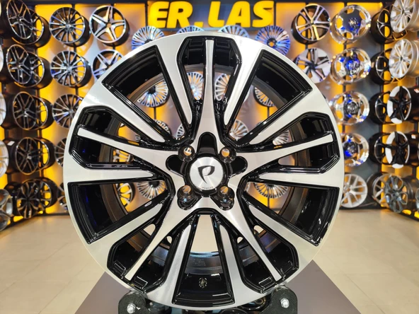 4 Adet BKY-0057 7*17 4*100 ET40 60,1 BLACK MACHINED JANT (Takım) ürün görseli 1