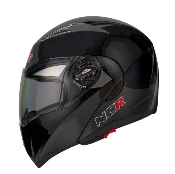 MOTOR KASK ÇENE AÇILIR GÖZLÜKLÜ NCR - 158 - PARLAK SİYAH PARLAK SİYAH ürün görseli 1