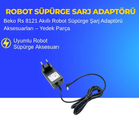 Beko Rs 8121 Akıllı Robot Süpürge Şarj Adaptörü Aksesuarları – Yedek Parça ürün görseli 1