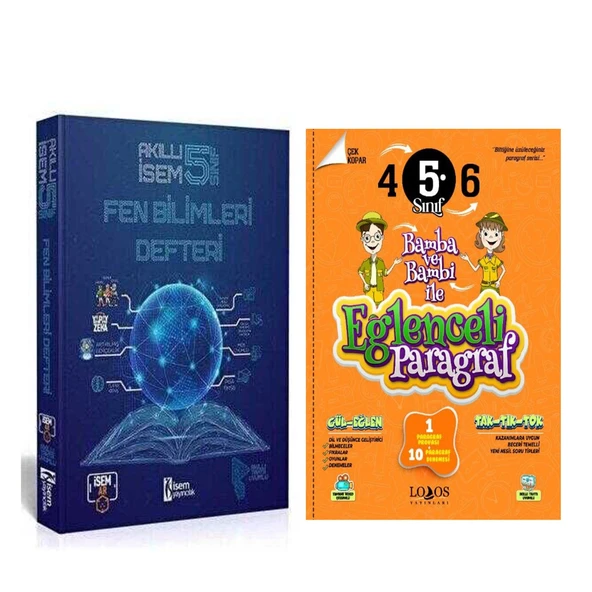 İsem 5. Sınıf Fen Bilimleri Akıllı İsem ve Lodos Eğlenceli Paragraf Soru Bankası Seti 2 Kitap ürün görseli 1