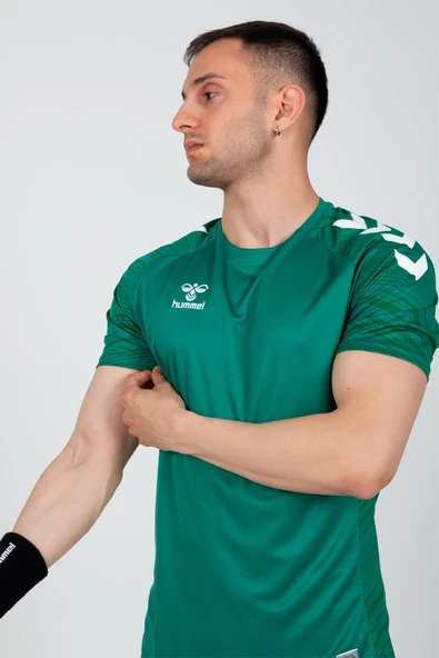 Hummel Line Antrenman Tişört Yeşil - Resim 4