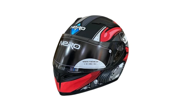 NERO KASK FULL FACE 316 MAT SİYAH - KIRMIZI B4 ürün görseli 1