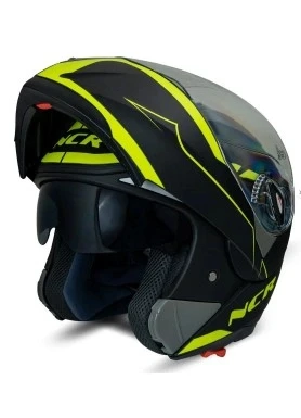 MOTOR KASK ÇENE AÇILIR GÖZLÜKLÜ NCR - 158 - SARI GRAFİK SARI ürün görseli 1