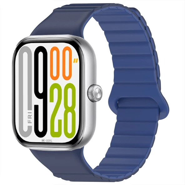 Redmi Watch 5 Uyumlu Kordon Yumuşak Silikon Kordon Güçlü Manyetik Strap Kayış  Lacivert ürün görseli 1