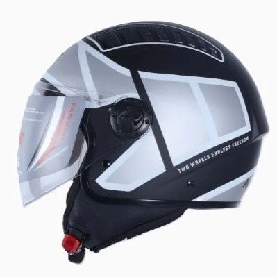 KASK ÇENESİZ 230 ECE BELGELİ- SİYAH BEYAZ GRAFİK SİYAH - BEYAZ ürün görseli 1