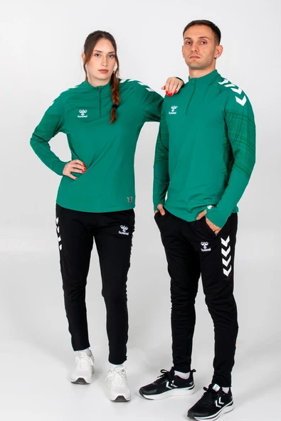Hummel Line Antrenman Eşofman Üstü Yeşil - Resim 3