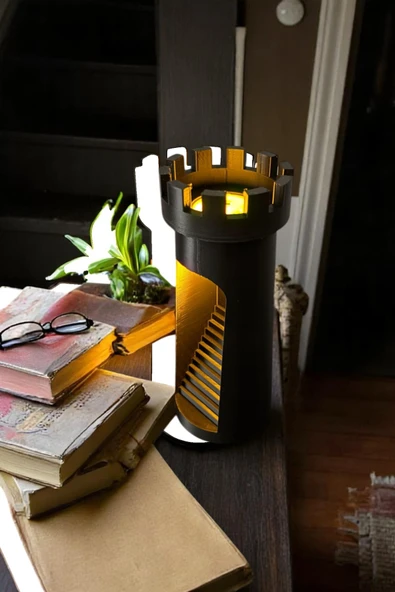 Valyria Led Mumlu Dekoratif Obje Ev Ofis Dekor Balkon Kitaplık, Şato Kulesi Dekoratif Gece Lambası ürün görseli 1