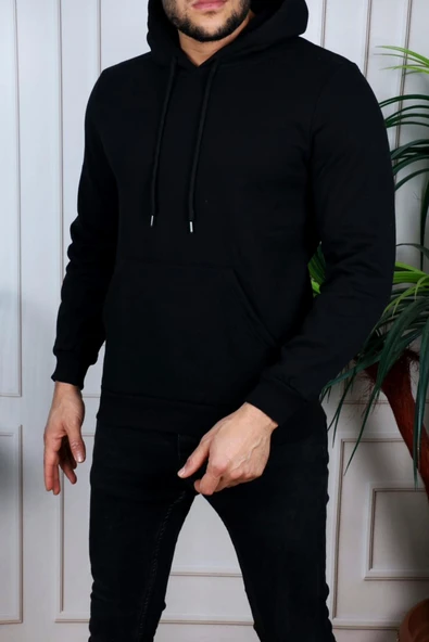 Trend Clothıng Basic Unisex Kanguru Cepli Kapüşonlu Sweatshirt Hoodie Sweat- Regular Fit- Kışlık İçi Polarlı ürün görseli 1