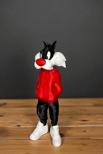 Valyria 25 CM 3D baskı Sylvester figürü, Looney Tunes figür, çizgi film figürü ürün görseli 1