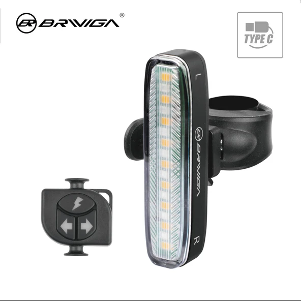BİKE SKY  BRIVIGA - LW-BEAM50 PRO 50 Lümen Kablosuz Kumandalı Dönüş Sinyali (Fren Sensörlü, 8 Kırmızı + 9 Sarı ürün görseli 1