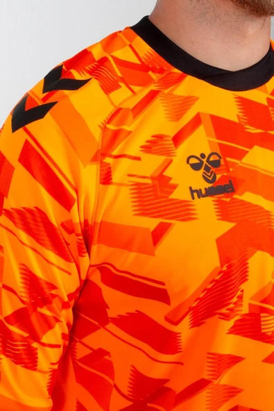 Hummel Line Kaleci Tek Üst Forma Neon Turuncu - Resim 7