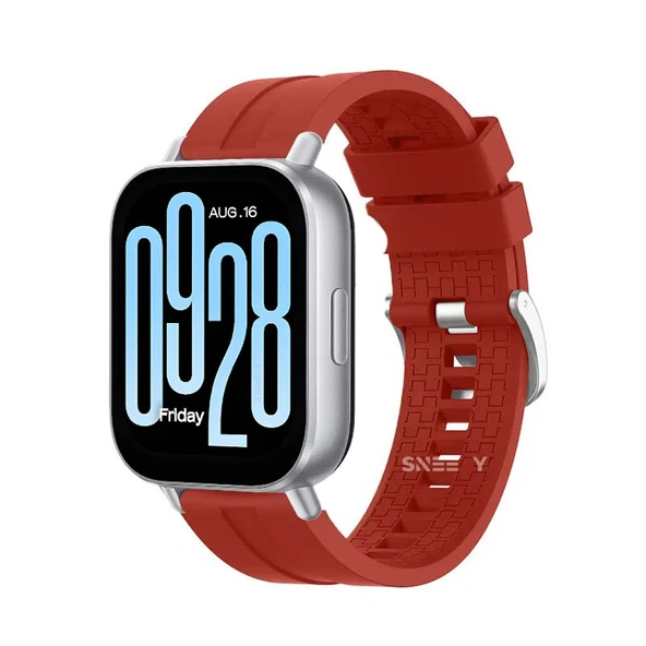 Redmi Watch 5 Active Redmi 5 Lite Uyumlu Kordon Kordon NovaGT Metal Tokalı Yumuşak Silikon Kordon  Koyu Kırmı ürün görseli 1
