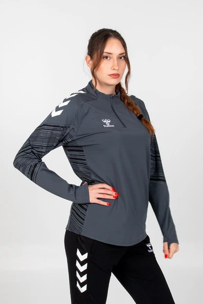Hummel Line Antrenman Eşofman Üstü Antrasit - Resim 4