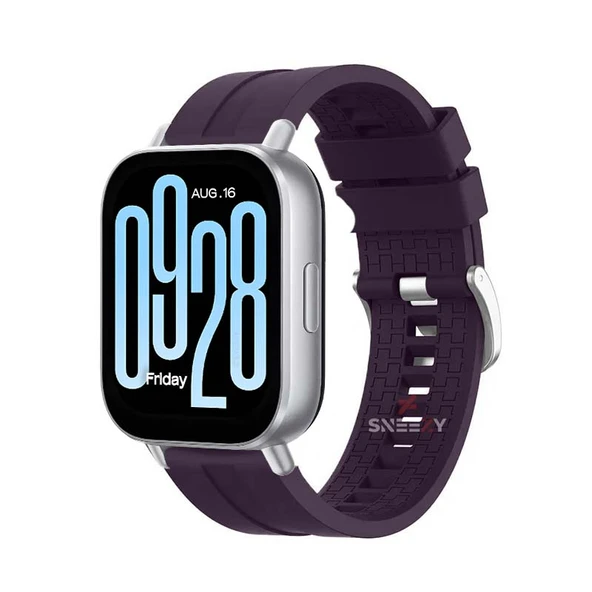 Redmi Watch 5 Active Redmi 5 Lite Uyumlu Kordon Kordon NovaGT Metal Tokalı Yumuşak Silikon Kordon  Koyu Mor ürün görseli 1