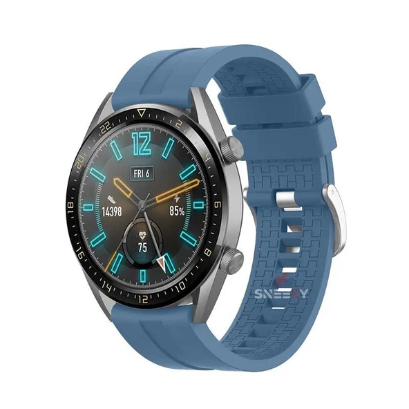 Huawei Watch Ultimate – Watch Buds 22mm Uyumlu NovaGT Supreme Silikon Kordon  Mavi ürün görseli 1