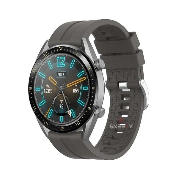 Huawei Watch Ultimate – Watch Buds 22mm Uyumlu NovaGT Supreme Silikon Kordon  Koyu Gri ürün görseli 1