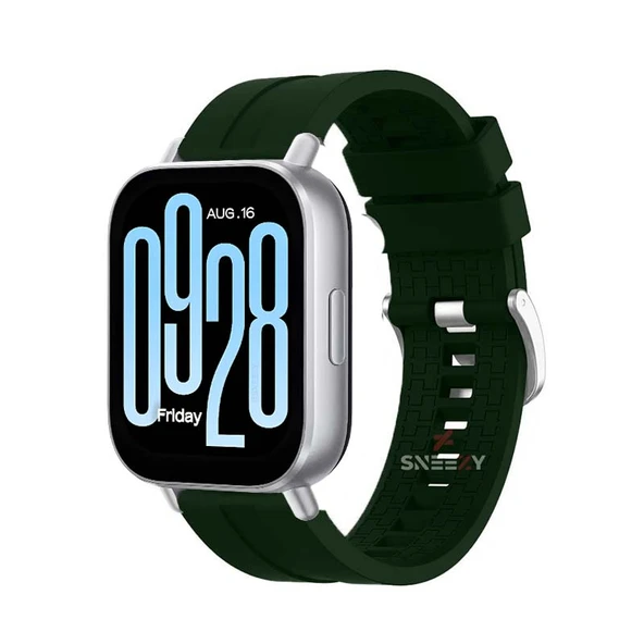 Redmi Watch 5 Active Redmi 5 Lite Uyumlu Kordon Kordon NovaGT Metal Tokalı Yumuşak Silikon Kordon  Koyu Yeşil ürün görseli 1