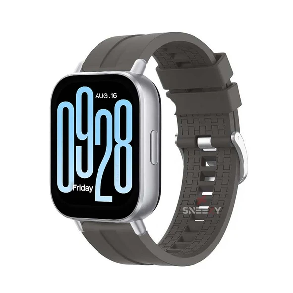 Redmi Watch 5 Active Redmi 5 Lite Uyumlu Kordon Kordon NovaGT Metal Tokalı Yumuşak Silikon Kordon  Koyu Gri ürün görseli 1
