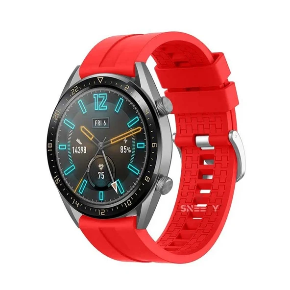 Xiaomi Watch S1/S1 Active Mi Watch/Watch Color Uyumlu NovaGT Supreme Metal Tokalı Silikon Kordon  Kırmızı ürün görseli 1