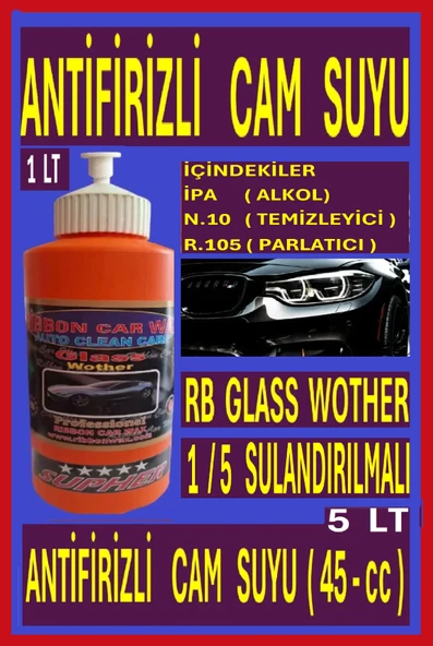 Rb Glass Wother ( Antifrizli Cam Suyu ) 1 Lt -45 cc ürün görseli 1