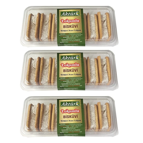 Aktürk Lokumlu Bisküvi 300 gr x 3 Adet ürün görseli 1