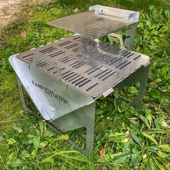 Kamp Ayısı® GrillogyBox™ Katlanır Pratik Asansörlü Mangal, 2mm Çelik, Özel Çantalı ürün görseli 1