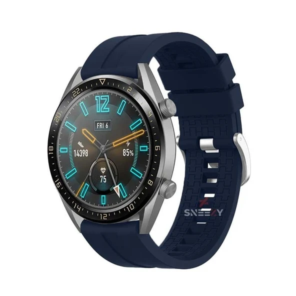 Huawei Watch GT3 Elite-Active 46mm-GT3 Pro-GT3 Se 22mm Uyumlu NovaGT Supreme Silikon Kordon  Lacivert ürün görseli 1