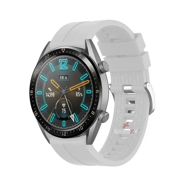 Huawei Watch 4 46mm-Watch 4 Pro 22mm Uyumlu NovaGT Supreme Silikon Kordon  Beyaz ürün görseli 1