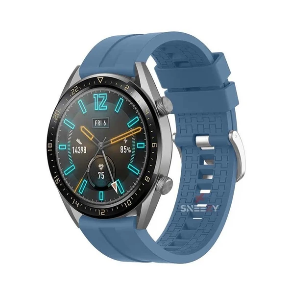 Huawei Watch 4 46mm-Watch 4 Pro 22mm Uyumlu NovaGT Supreme Silikon Kordon  Mavi ürün görseli 1